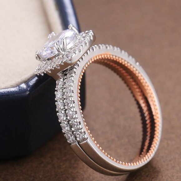 ⚡ Round Zircon Macro Pave Beautiful Classic Wedding Ring for Women, PD468 - Picture 2 of 7